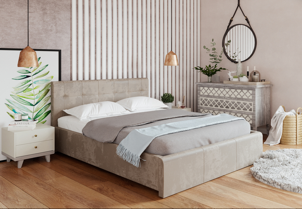 Кровать Изабелла с латами Newtone light beige